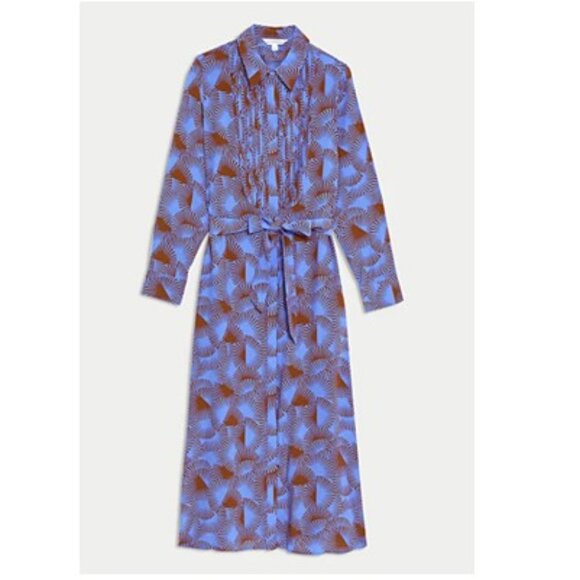 🌻Cupro Rich Printed Midaxi Shirt Dress -Marks & Spencer - Picture 5 of 14